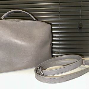 Matt and Nat Gray Crossbody Bag with Structured Design and Removable Strap